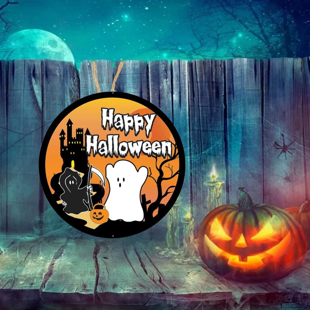 DH109. Decoratiune de Halloween, Happy Halloween, Multicolor, 40x40 cm, DH109 - imagine 2