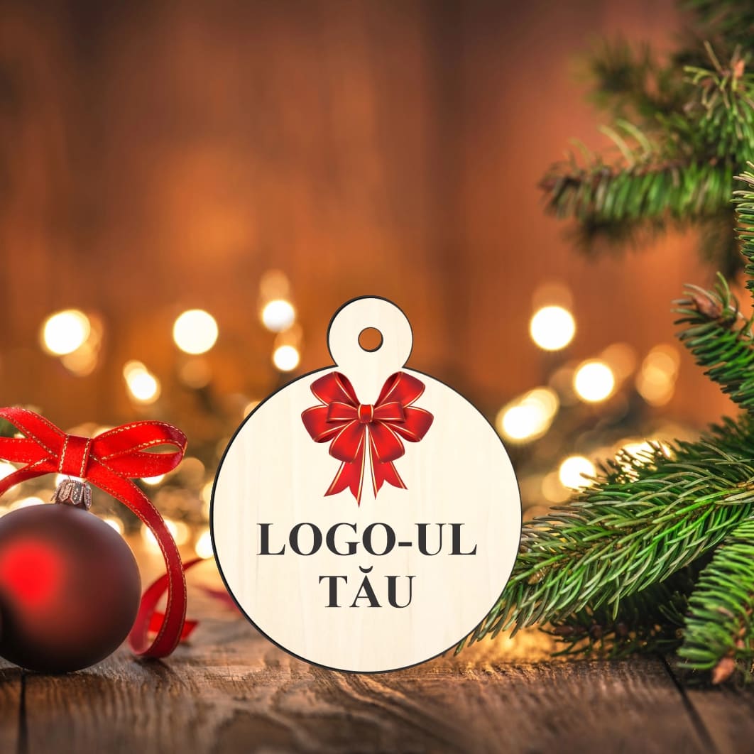 GLUV044.. Glob Lemn, Craciun, Personalizat, Multicolor, 9cm, GLUV044 - imagine 2