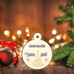 Glob Lemn, Craciun, Personalizat, Multicolor, 9cm, GLUV046 - imagine 2