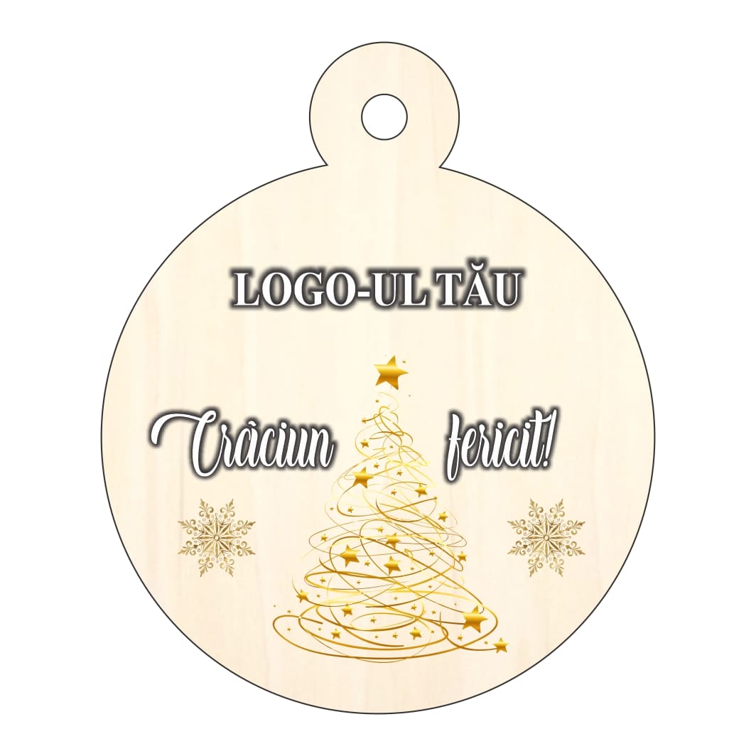 GLUV046. Glob Lemn, Craciun, Personalizat, Multicolor, 9cm, GLUV046 - imagine 4