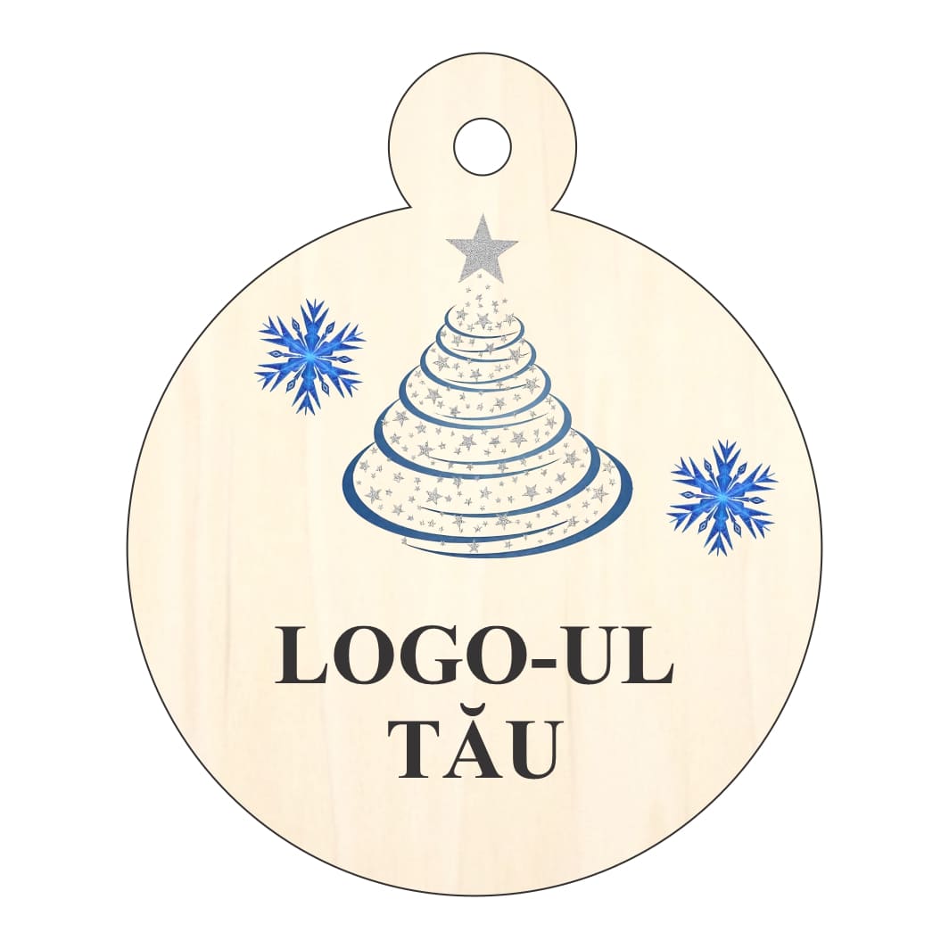 GLUV047. Glob Lemn, Craciun, Personalizat, Multicolor, 9cm, GLUV047 - imagine 4