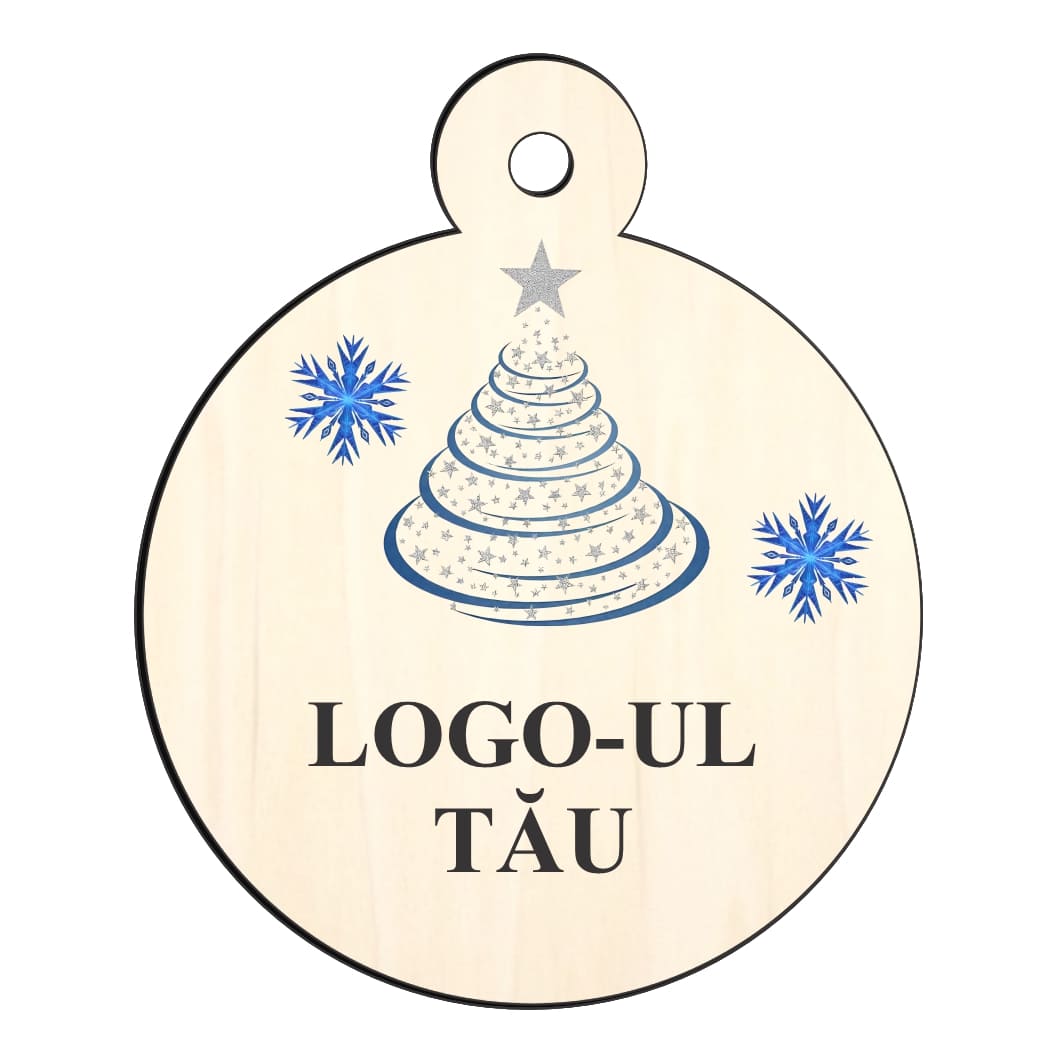 GLUV047 Glob Lemn, Craciun, Personalizat, Multicolor, 9cm, GLUV047 - imagine 1