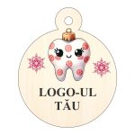 Glob Lemn, Craciun, Personalizat, Multicolor, 9cm, GLUV048 - imagine 4