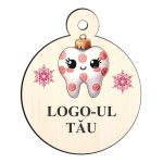 Glob Lemn, Craciun, Personalizat, Multicolor, 9cm, GLUV048