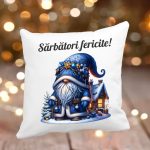Perna personalizata , Craciun, Gnome, 40x40 cm, PC023 - imagine 3
