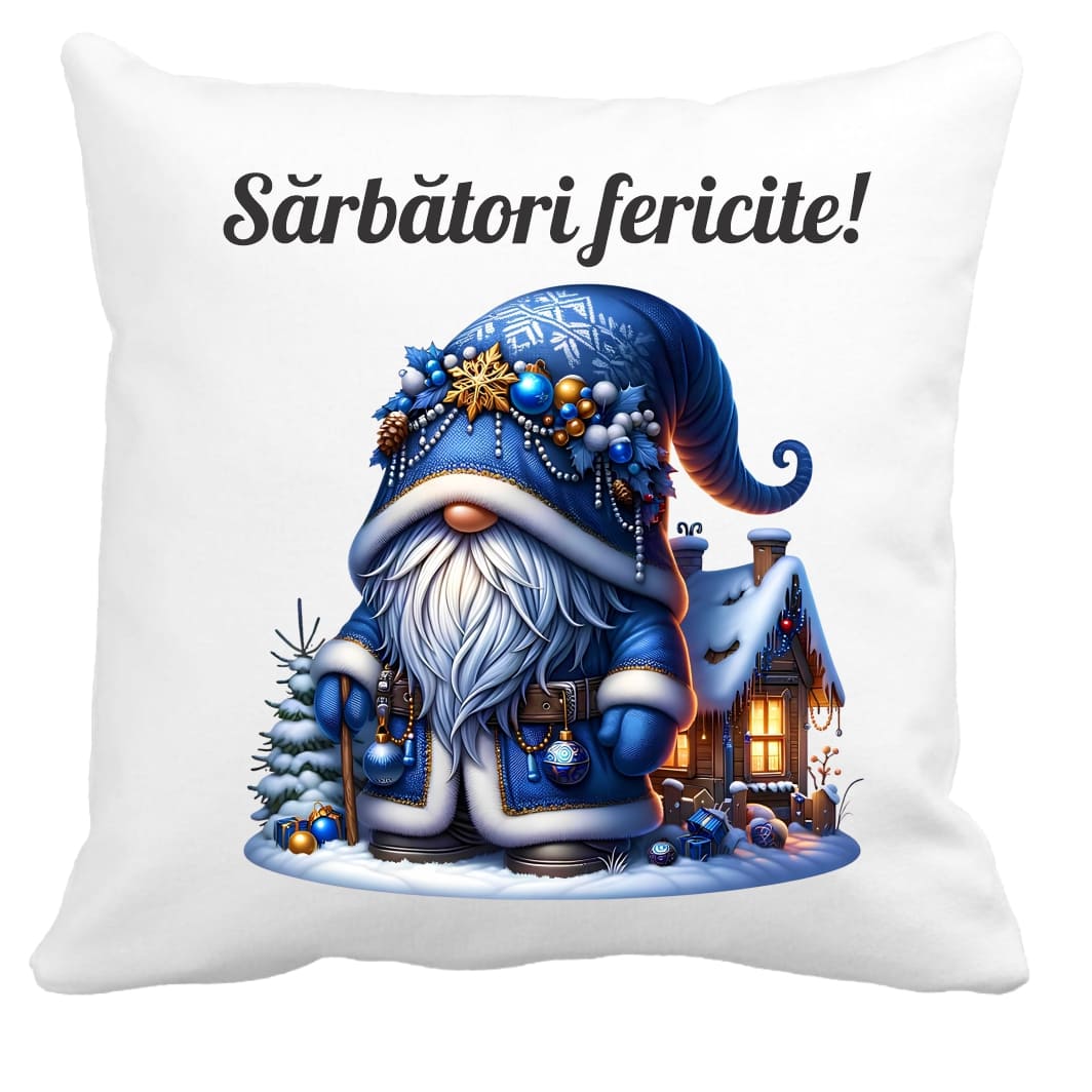 PC023 Perna personalizata , Craciun, Gnome, 40x40 cm, PC023 - imagine 1