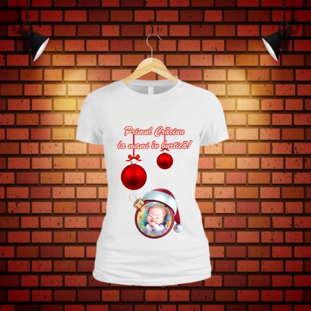 TC64.. Tricou Personalizat Craciun, Dama, Gravida, TC64 - imagine 3