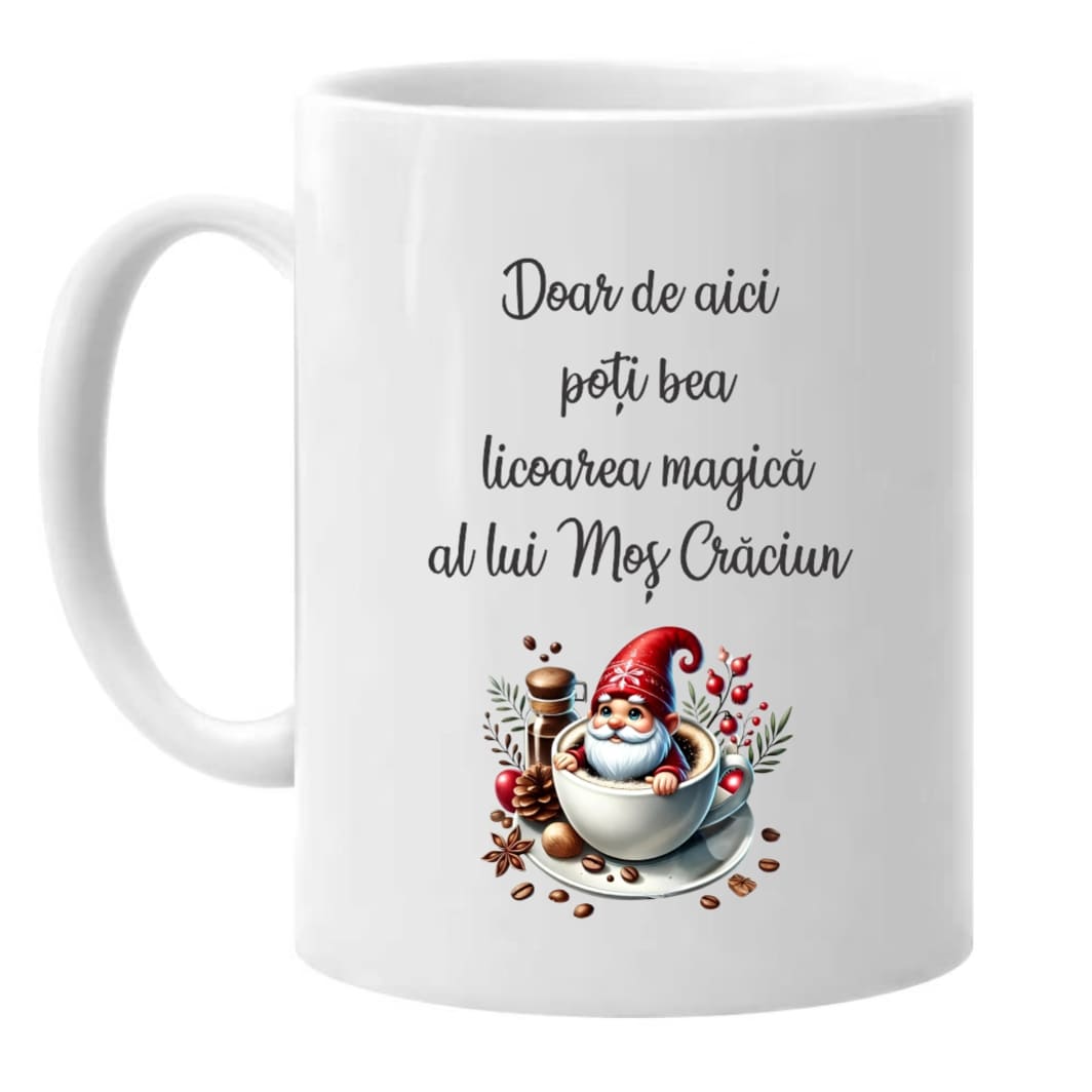 CNCUV001. Cana de Craciun, Alba, Personalizata, Ren, 350 ml, CNCUV001 - imagine 2