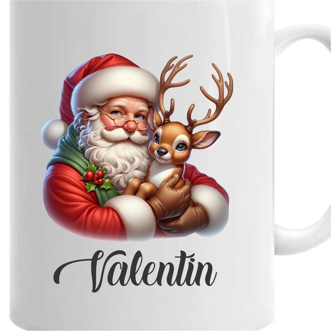 CNCUV002.. Cana de Craciun, Alba, Personalizata, Mos Craciun, 350 ml, CNCUV002 - imagine 3