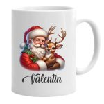 Cana de Craciun, Alba, Personalizata, Mos Craciun, 350 ml, CNCUV002