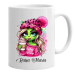 Cana de Craciun, Alba, Personalizata, Lady Grinch, 350 ml, CNCUV004