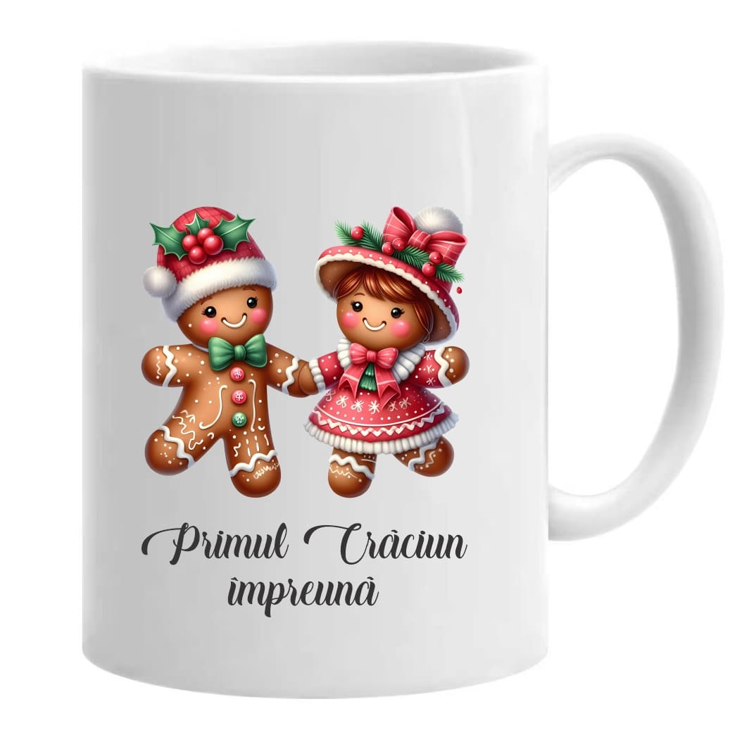 CNCUV006 Cana de Craciun, Alba, Personalizata, Turta Dulce, 350 ml, CNCUV006 - imagine 1