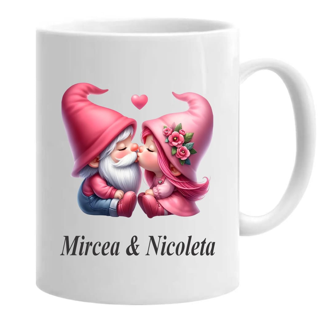 CNCUV007 Cana de Craciun, Alba, Personalizata, Gnome, 350 ml, CNCUV007 - imagine 1