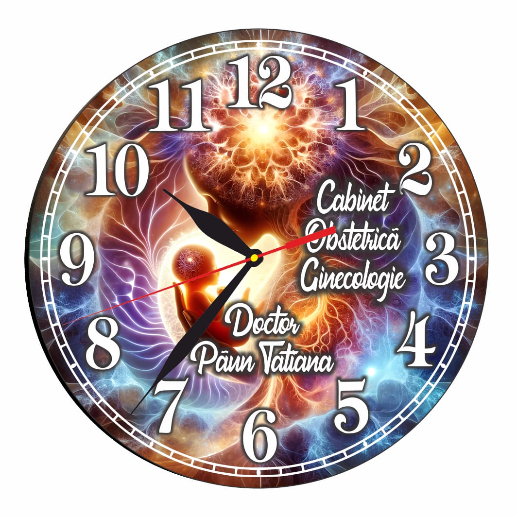 CDRUV037 Ceas personalizat pentru Cabinet Obstetrica-Ginecologie , Lemn, 40 cm, CDRUV037 - imagine 1