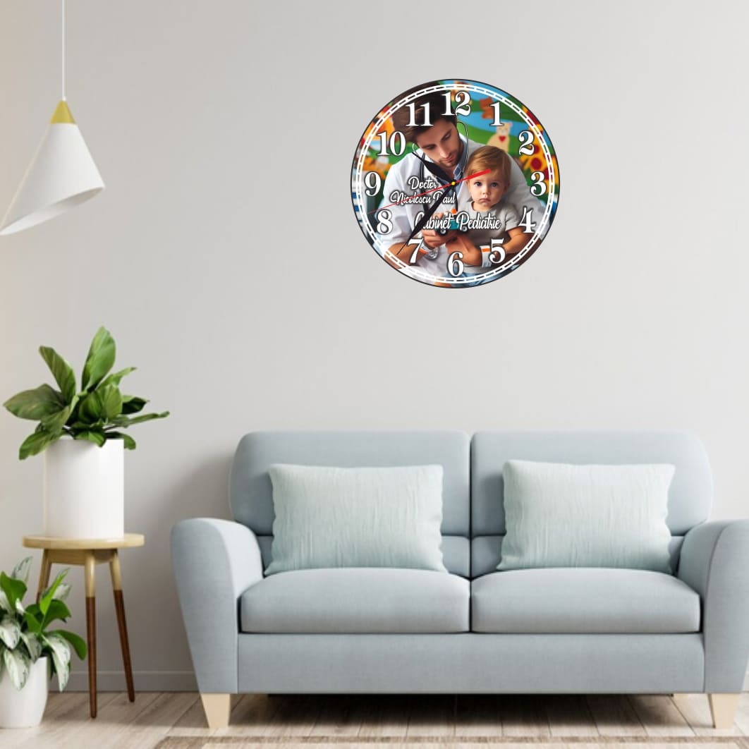 CDRUV043. Ceas personalizat pentru Cabinet Pediatrie, Lemn, 40 cm, CDRUV043 - imagine 2