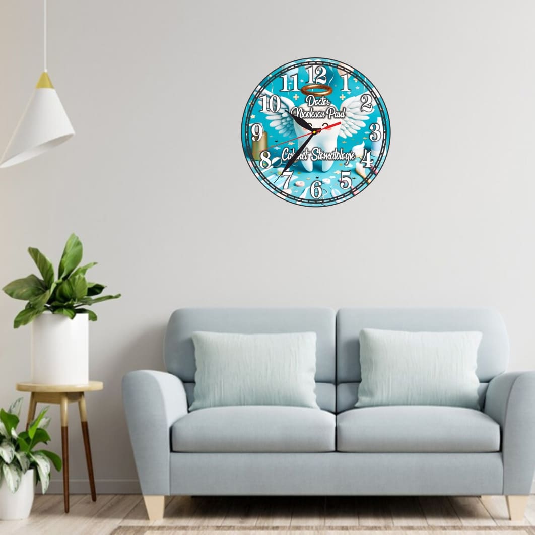 CDRUV052. Ceas personalizat pentru Cabinet Stomatologie, Lemn, 40 cm, CDRUV052 - imagine 2