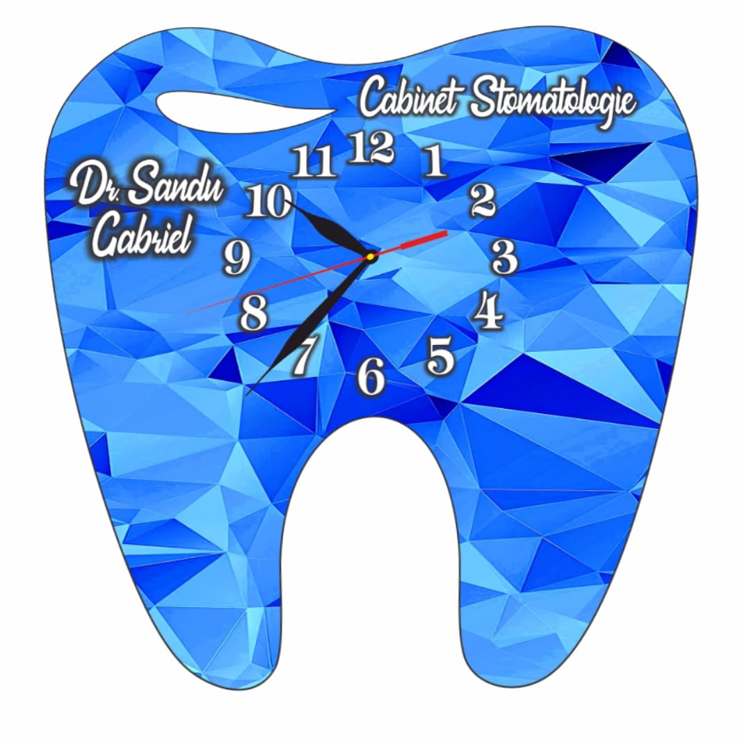 CDRUV060.. Ceas personalizat pentru Cabinet Stomatologie, Lemn, 39x37 cm, CDRUV060 - imagine 3