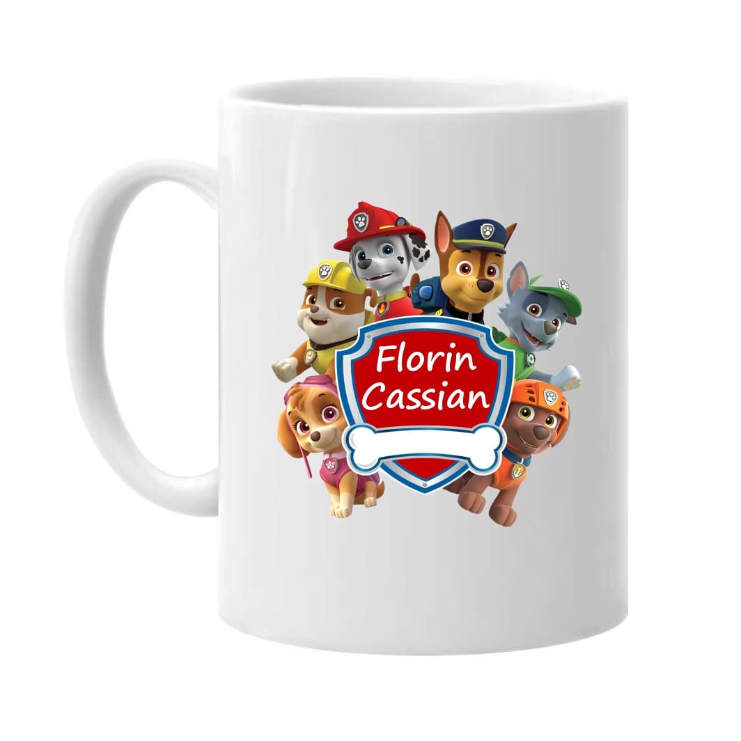 CDUV002 Cana personalizata, Alba, Patrula Catelusilor, 350 ml, CDUV002 - imagine 1