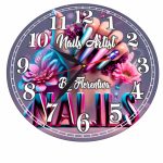 Ceas Nails-Artist, Manichiura, Personalizat, Lemn, 40 cm, CMSUV015 - imagine 5