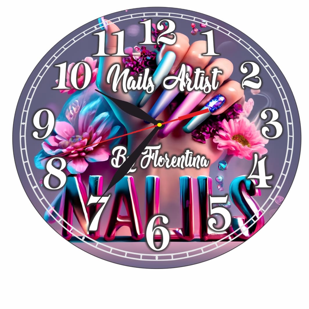CMSUV015.. Ceas Nails-Artist, Manichiura, Personalizat, Lemn, 40 cm, CMSUV015 - imagine 5