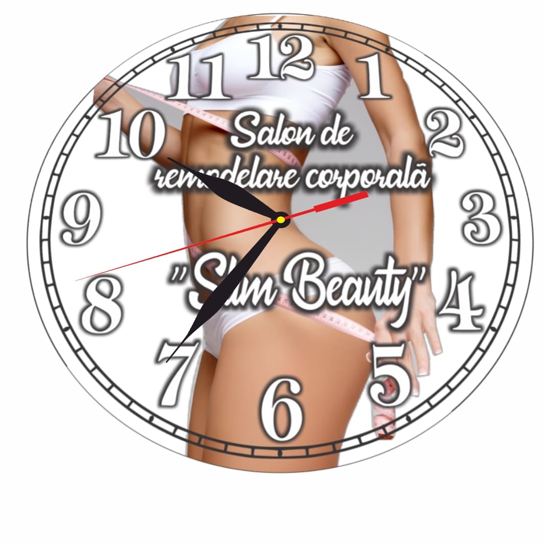 CMSUV028.. Ceas Salon Remodelare Corporala, Personalizat, Lemn, 40 cm, CMSUV028 - imagine 5