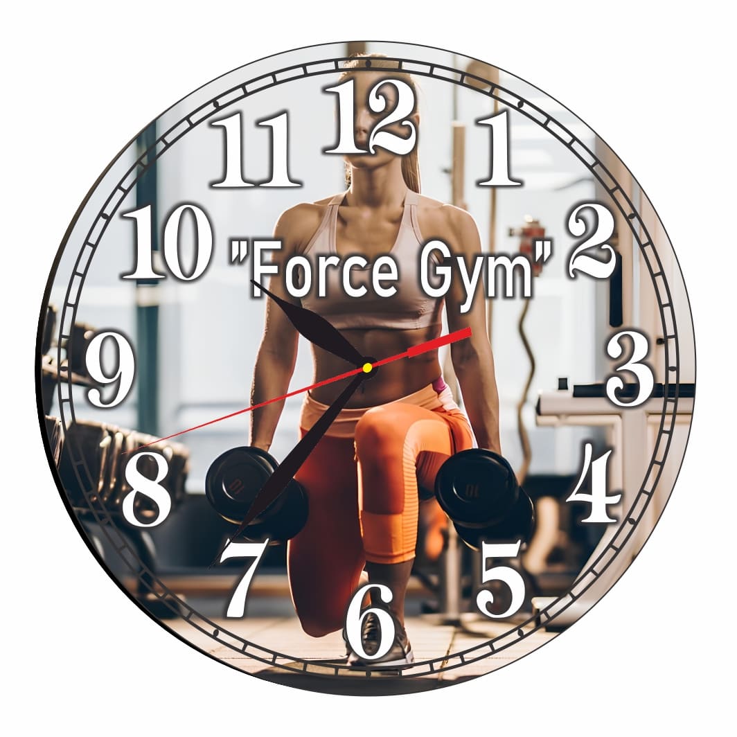 CMSUV038 Ceas Sala de forta, Fitness, Personalizat, Lemn, 40 cm, CMSUV038 - imagine 1