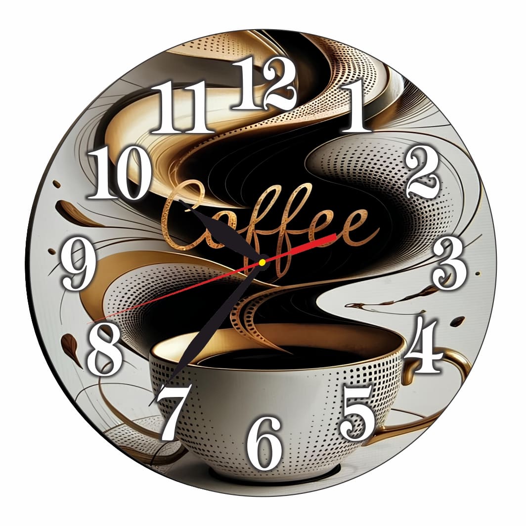 CMSUV044 Ceas Cafenea, Personalizat, Lemn, 40 cm, CMSUV044 - imagine 1