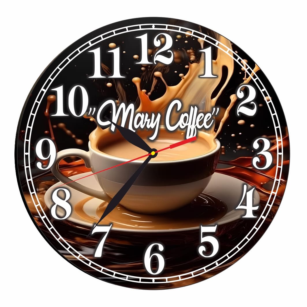 CMSUV045. Ceas Cafenea, Personalizat, Lemn, 40 cm, CMSUV045 - imagine 4