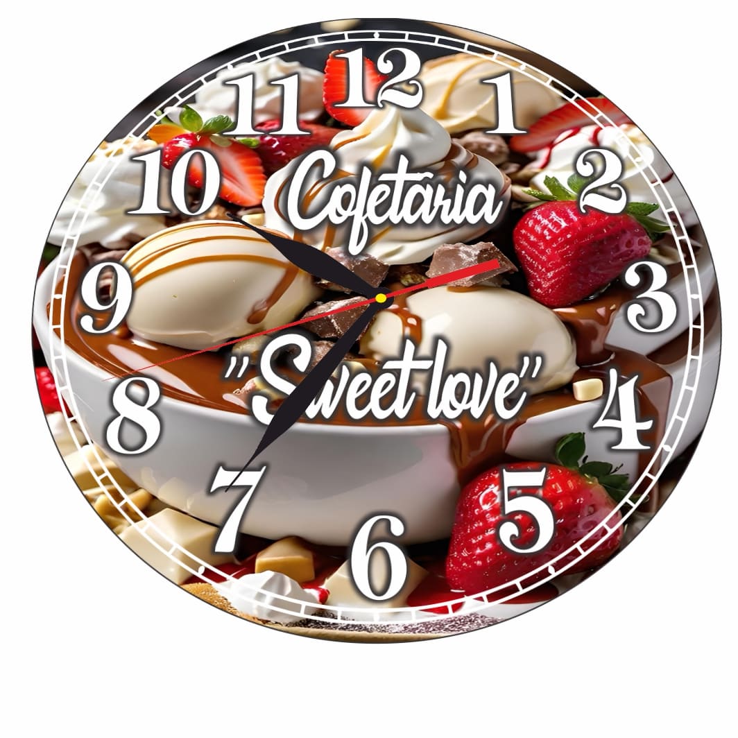 CMSUV054.. Ceas Cofetarie, Personalizat, Lemn, 40 cm, CMSUV054 - imagine 5