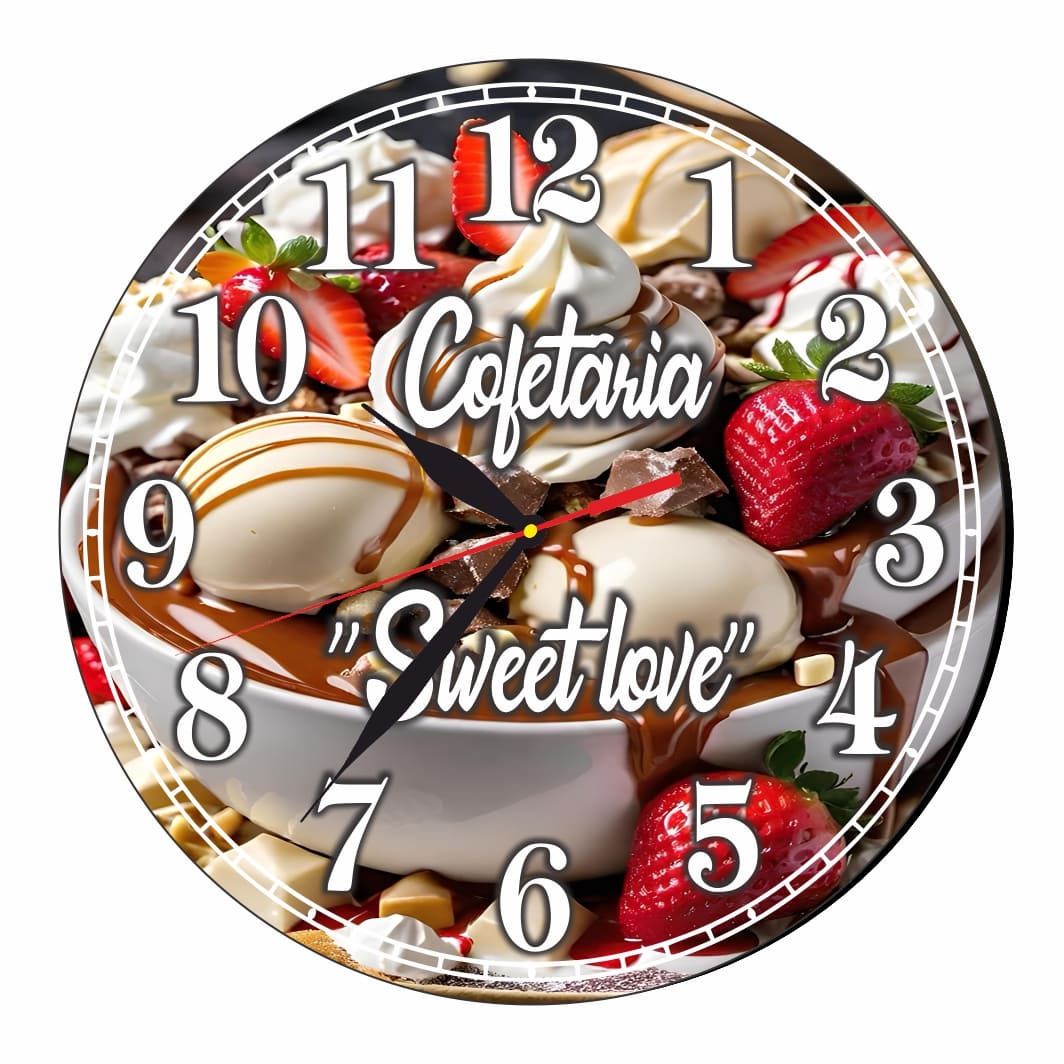 CMSUV054. Ceas Cofetarie, Personalizat, Lemn, 40 cm, CMSUV054 - imagine 4