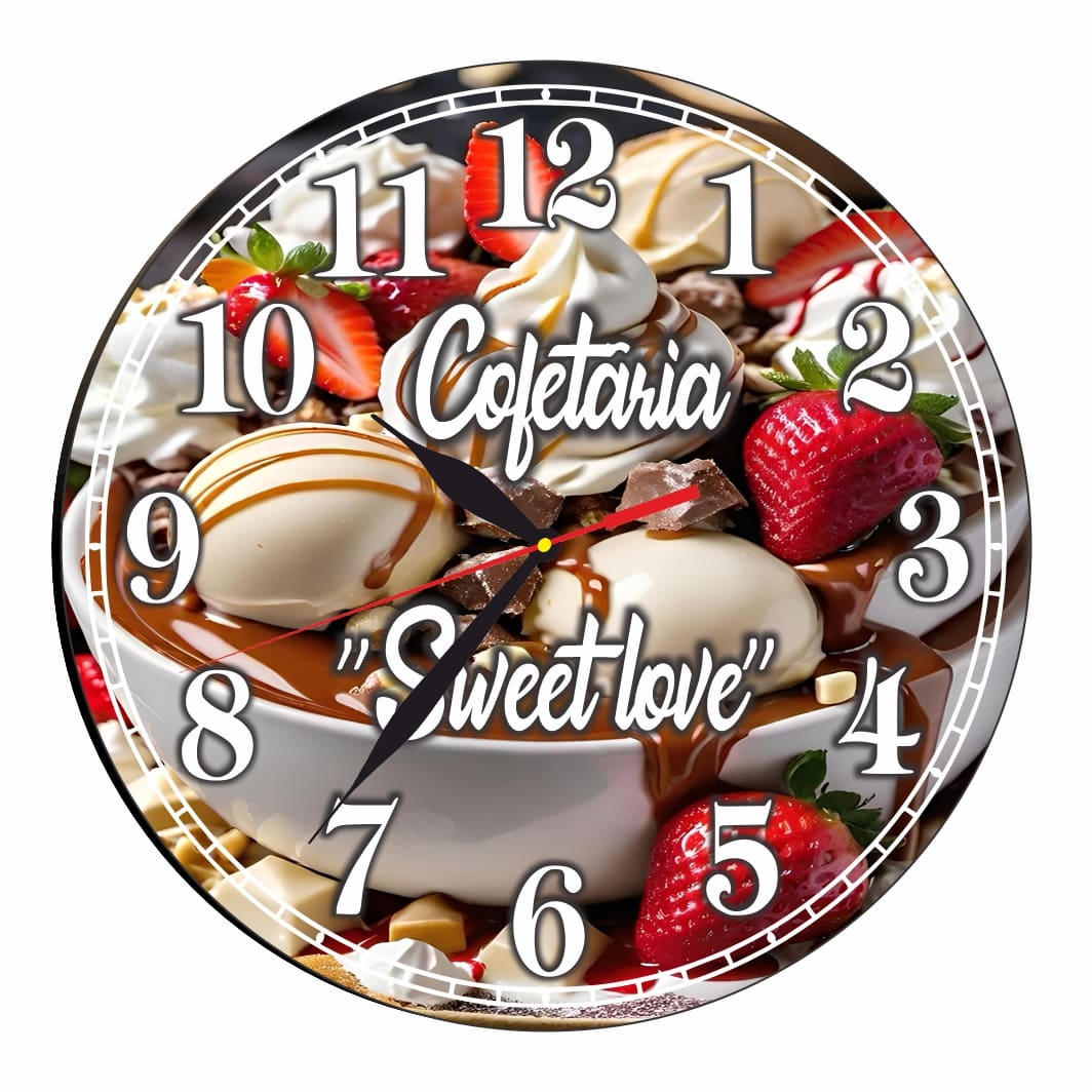 CMSUV054 Ceas Cofetarie, Personalizat, Lemn, 40 cm, CMSUV054 - imagine 1