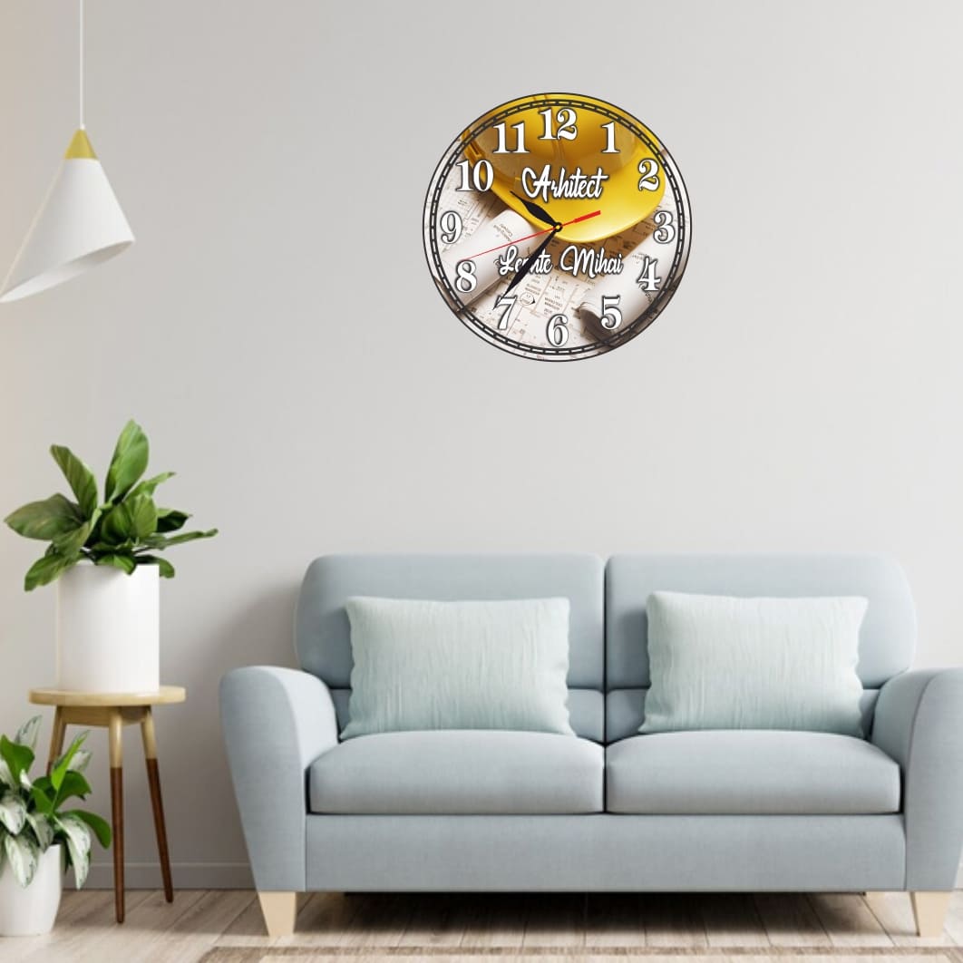 CMSUV067... Ceas Arhitect, Personalizat, Lemn, 40 cm, CMSUV067 - imagine 2