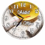 Ceas Arhitect, Personalizat, Lemn, 40 cm, CMSUV067 - imagine 5