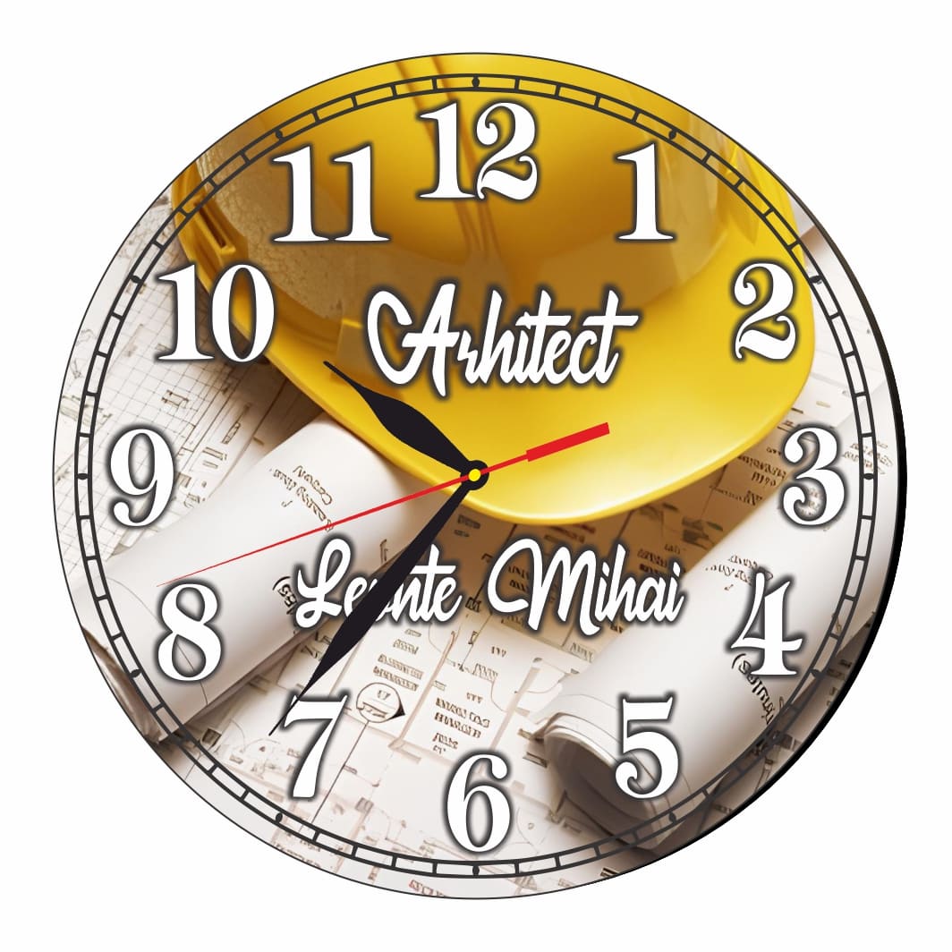 CMSUV067. Ceas Arhitect, Personalizat, Lemn, 40 cm, CMSUV067 - imagine 4