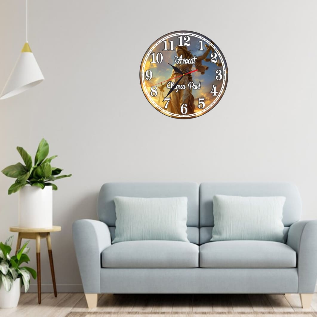 CMSUV073... Ceas Avocat, Personalizat, Lemn, 40 cm, CMSUV073 - imagine 2