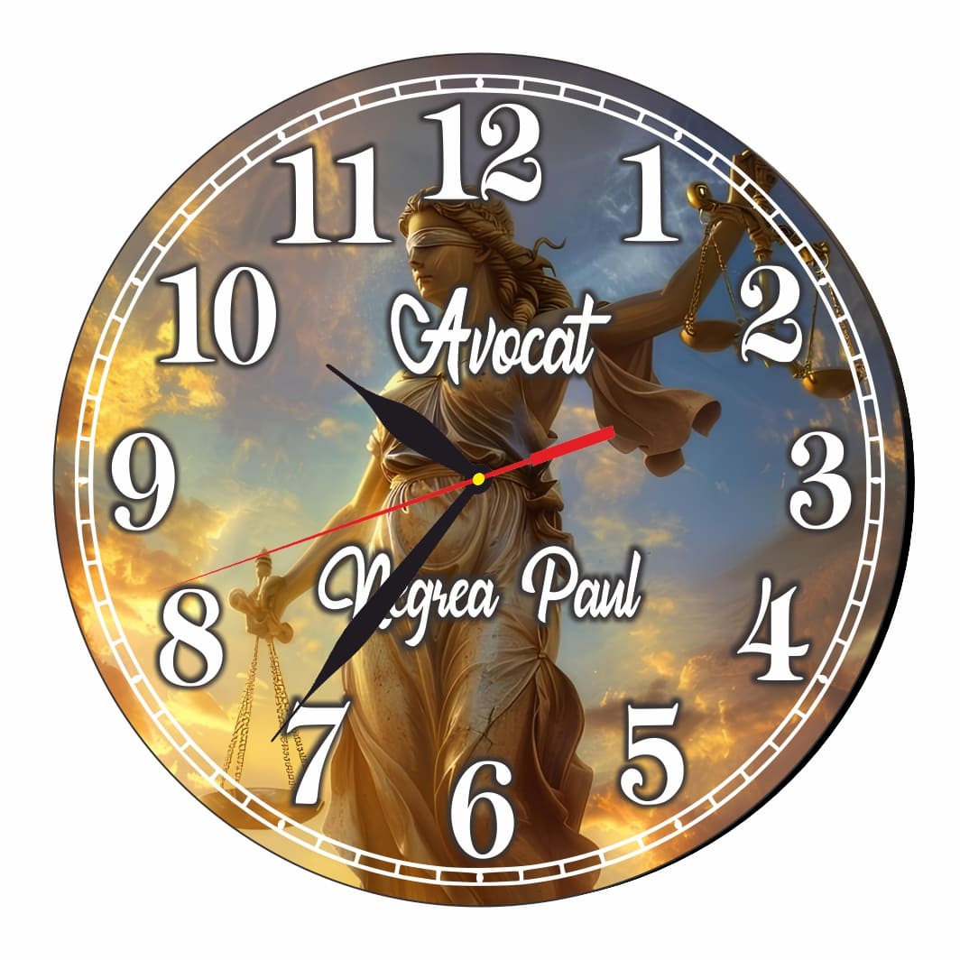 CMSUV073. Ceas Avocat, Personalizat, Lemn, 40 cm, CMSUV073 - imagine 4