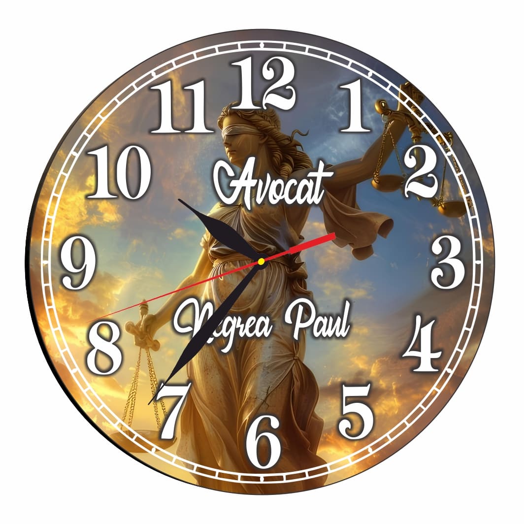 CMSUV073 Ceas Avocat, Personalizat, Lemn, 40 cm, CMSUV073 - imagine 1