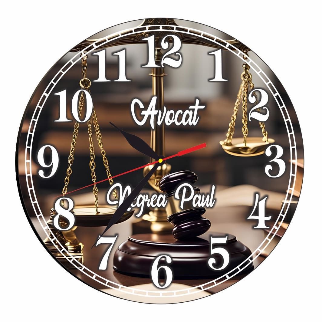 CMSUV075 Ceas Avocat, Personalizat, Lemn, 40 cm, CMSUV075 - imagine 1