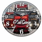 Ceas Sofer, Tirist, Personalizat, Lemn, 40 cm, CMSUV112 - imagine 5