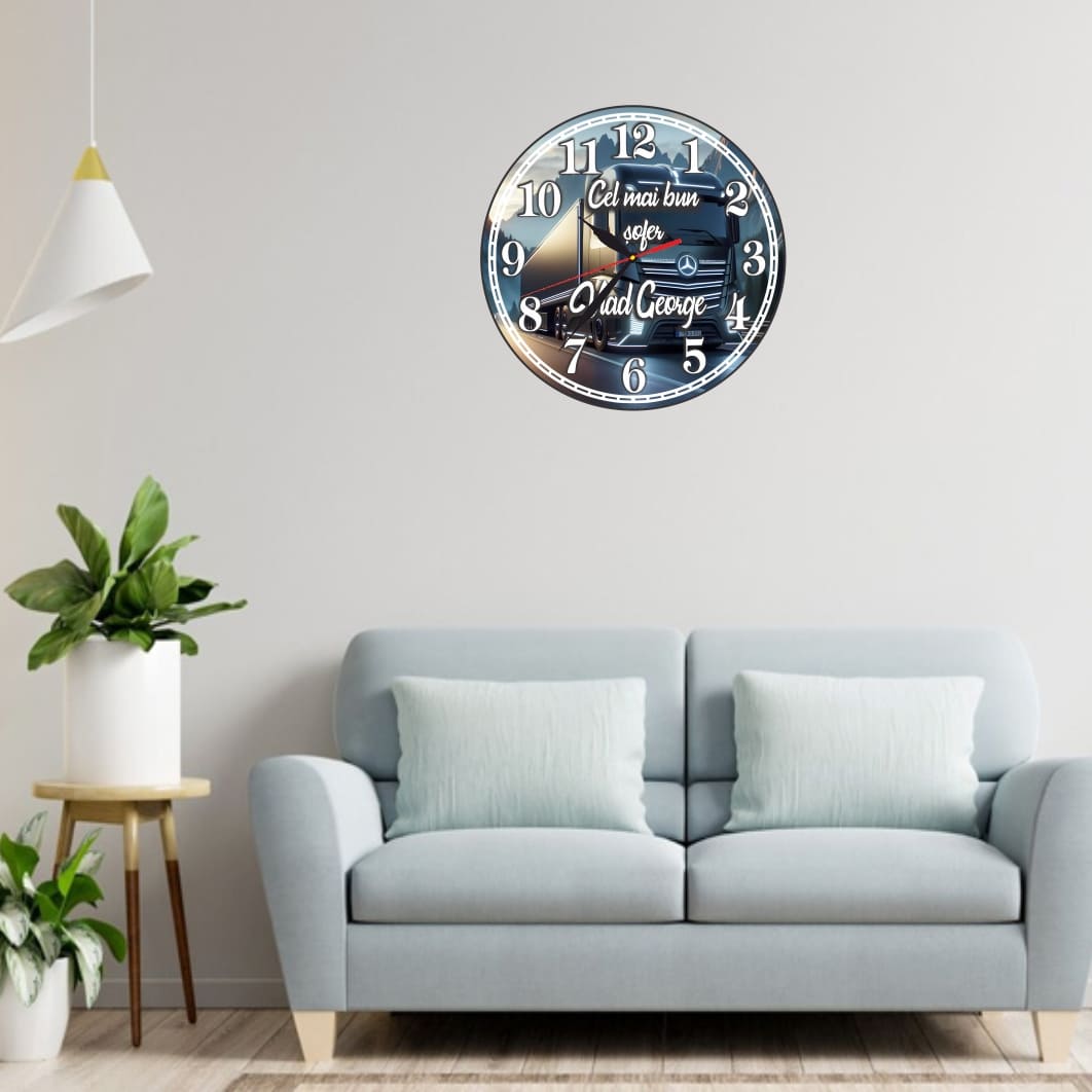 CMSUV113... Ceas Sofer, Tirist, Personalizat, Lemn, 40 cm, CMSUV113 - imagine 2