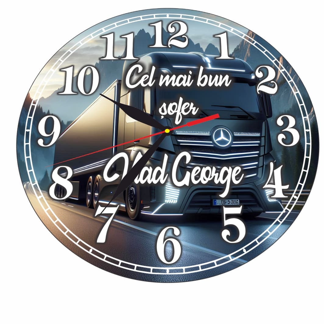 CMSUV113.. Ceas Sofer, Tirist, Personalizat, Lemn, 40 cm, CMSUV113 - imagine 5