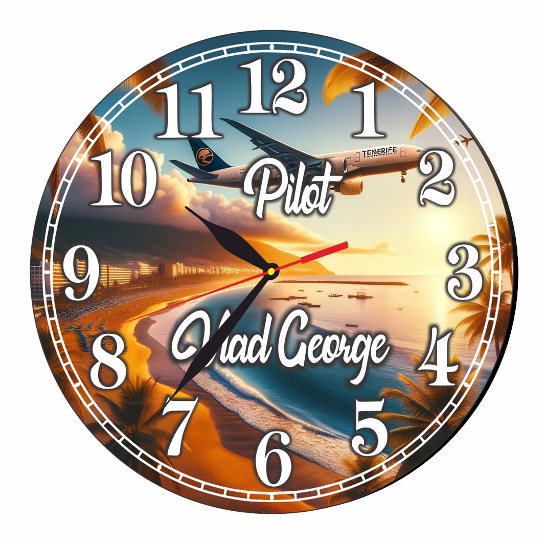 CMSUV130 Ceas Pilot, Personalizat, Lemn, 40 cm, CMSUV130 - imagine 1