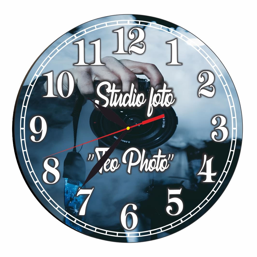 CMSUV144. Ceas Studio foto, Fotograf, Personalizat, Lemn, 40 cm, CMSUV144 - imagine 4