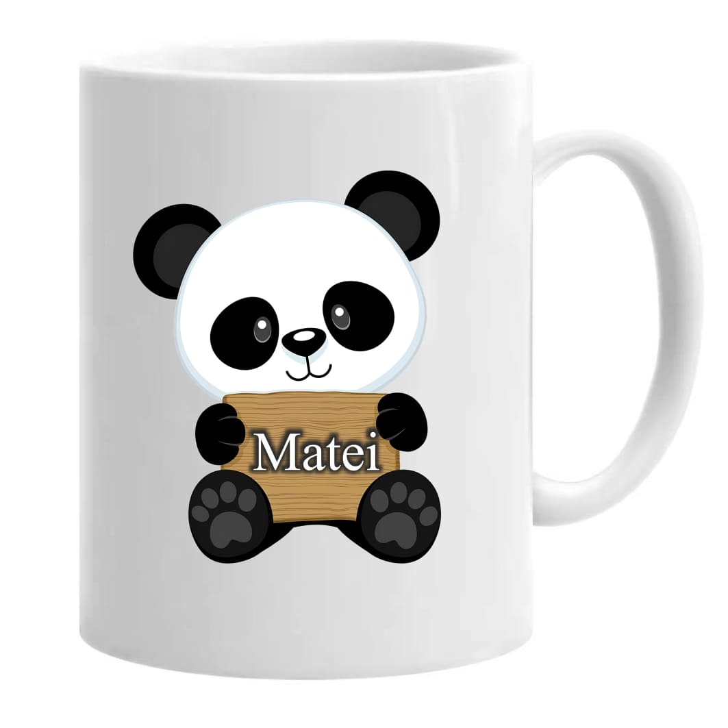 CDUV016.. Cana personalizata, Alba, Urs Panda, 350 ml, CDUV016 - imagine 2