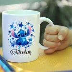 Cana personalizata, Alba, Stitch, 350 ml, CDUV024 - imagine 3