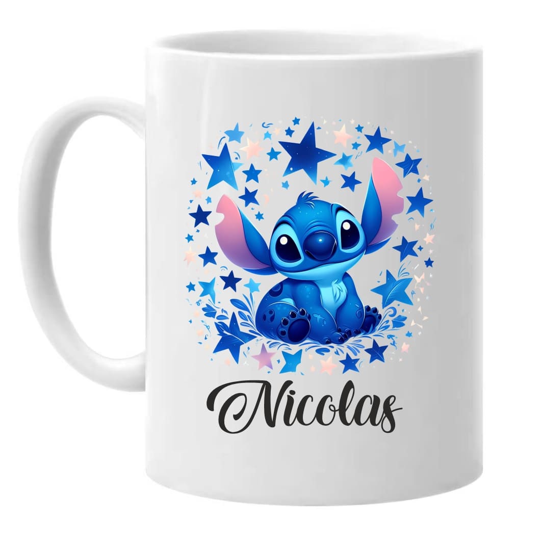 CDUV024 Cana personalizata, Alba, Stitch, 350 ml, CDUV024 - imagine 1