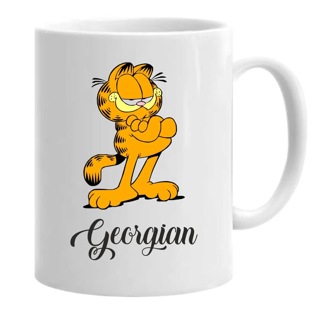CDUV034. Cana personalizata, Alba, Garfield, 350 ml, CDUV034 - imagine 2