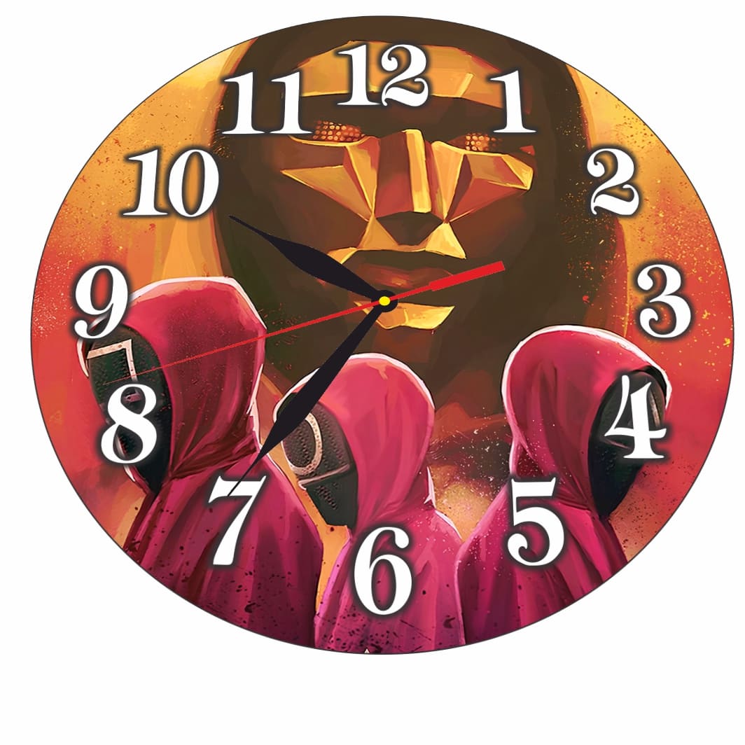 CSDUV176.. Ceas Squid Games, Lemn, CSDUV176 - imagine 5