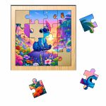 Puzzle din lemn, Stitch, 16 piese, Multicolor, 17x17 cm, PDUV002 - imagine 2