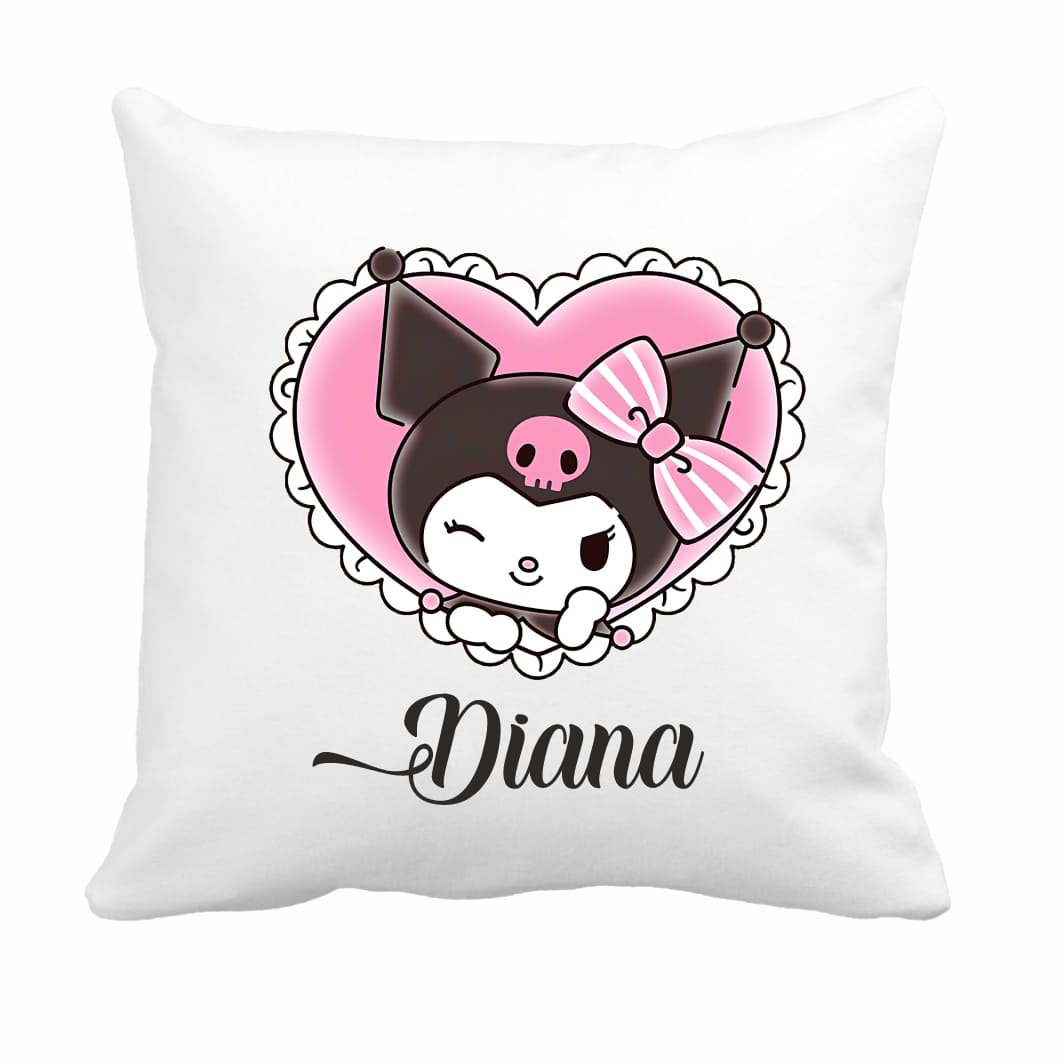PGR097 Perna personalizata cu nume, Gradinita, Kuromi, 40x40 cm, PGR097 - imagine 1